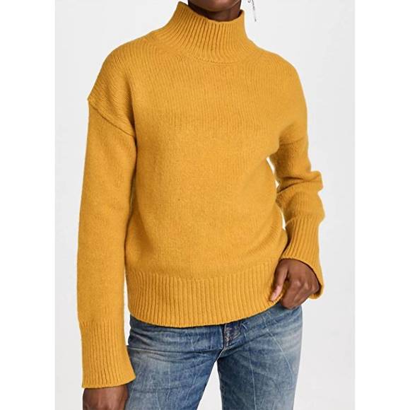 NEW ALEX MILL betty turtleneck sweater in gold - Picture 1 of 2